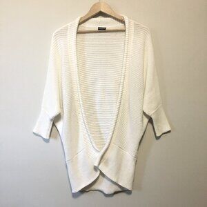 Point Zero White Knit Bat Sleeve Open Cardigan